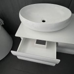 6185 - Практичен пвц комплект мебели за баня, бял